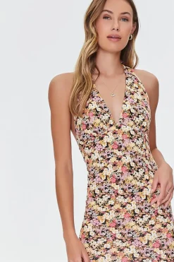 Floral Print Halter Dress