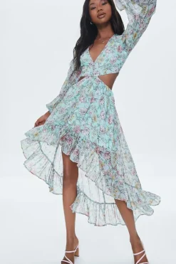 Floral Print High-Low Dress