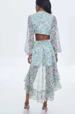 Floral Print High-Low Dress