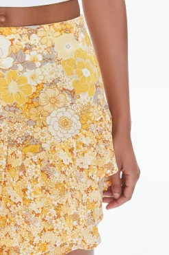 Floral Print High-Low Skirt