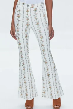 Floral Print High-Rise Flare Pants