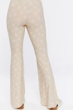Floral Print High-Rise Flare Pants