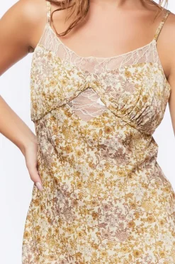 Floral Print Lace Mini Dress