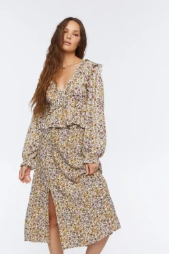Floral Print Midi Skirt