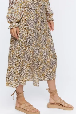 Floral Print Midi Skirt
