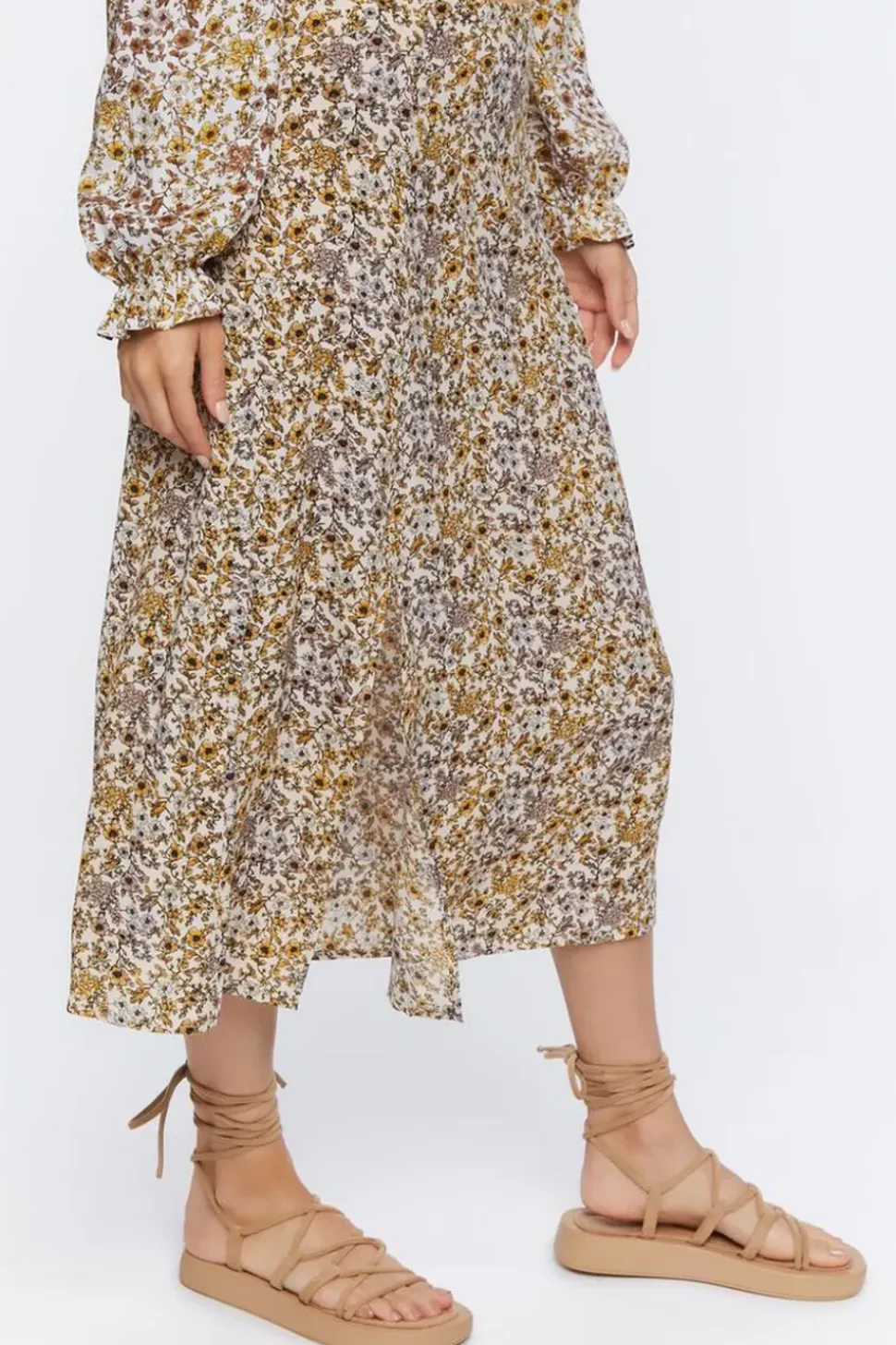 Floral Print Midi Skirt