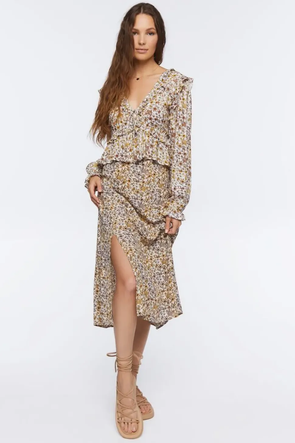 Floral Print Midi Skirt