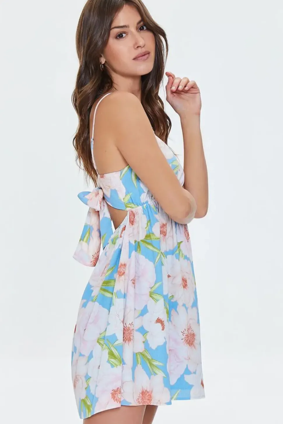 Floral Print Mini Babydoll Dress