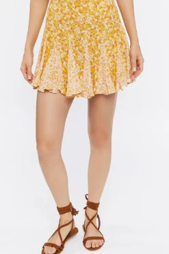Floral Print Mini Skirt