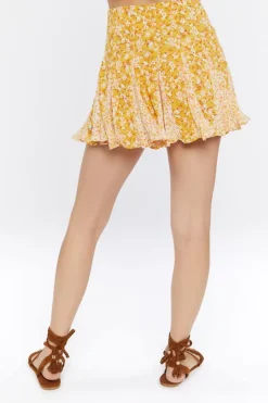 Floral Print Mini Skirt