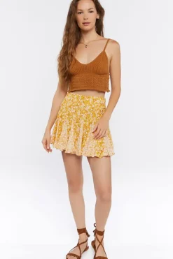 Floral Print Mini Skirt
