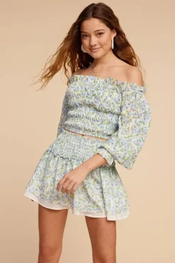 Floral Print Off-The-Shoulder Top