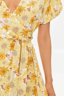 Floral Print Puff-Sleeve Dress