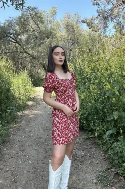 Floral Print Puff-Sleeve Mini Dress