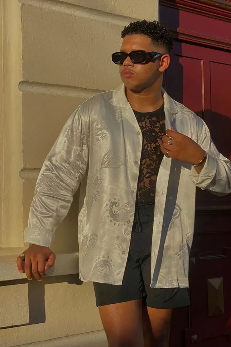 Floral Print Satin Shirt