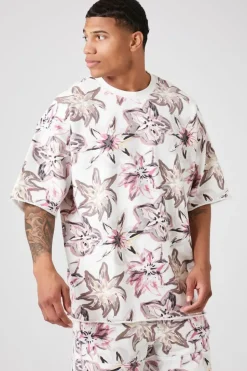 Floral Print Short-Sleeve Pullover