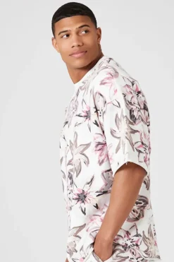 Floral Print Short-Sleeve Pullover