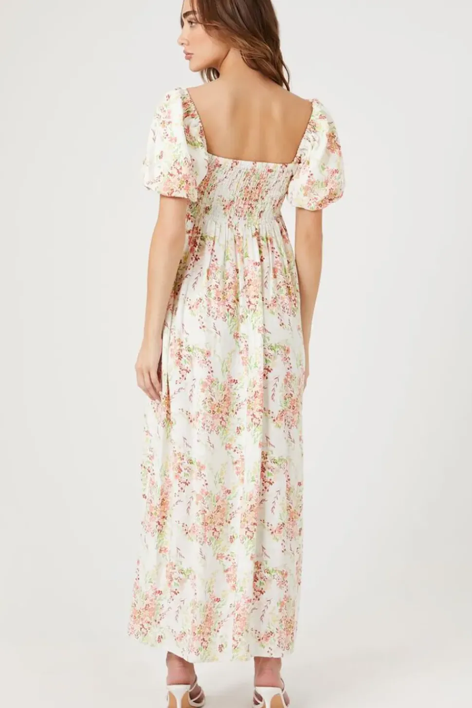 Floral Print Smocked Maxi Dress