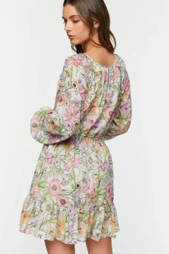 Floral Print Smocked Mini Dress