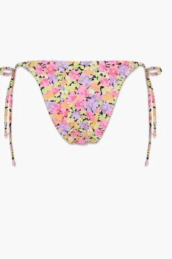 Floral Print String Bikini Bottoms