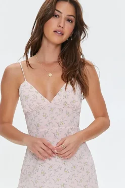 Floral Print Tie-Back Midi Dress