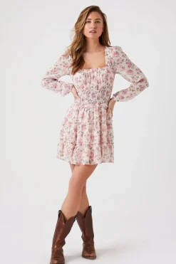 Floral Print Tiered Mini Dress