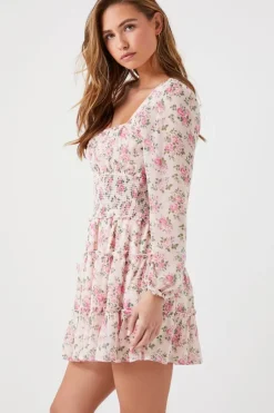 Floral Print Tiered Mini Dress