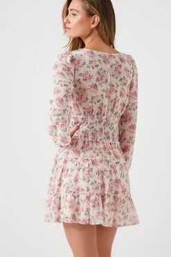 Floral Print Tiered Mini Dress