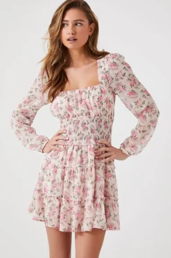 Floral Print Tiered Mini Dress
