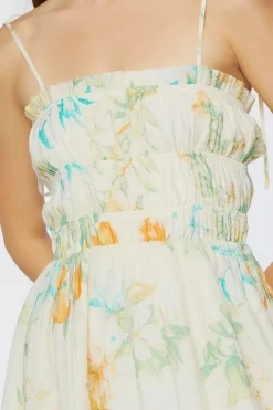 Floral Print Tie-Strap Mini Dress