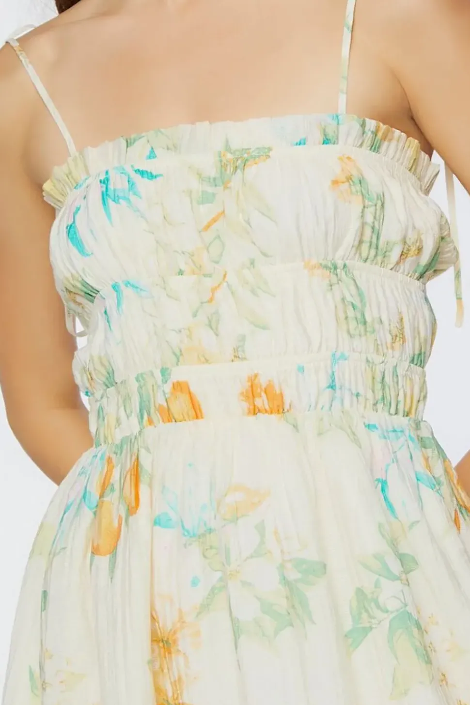 Floral Print Tie-Strap Mini Dress