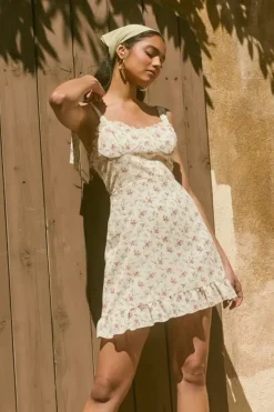 Floral Print Tie-Strap Mini Dress
