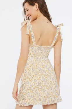 Floral Print Tie-Strap Mini Dress