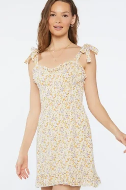 Floral Print Tie-Strap Mini Dress