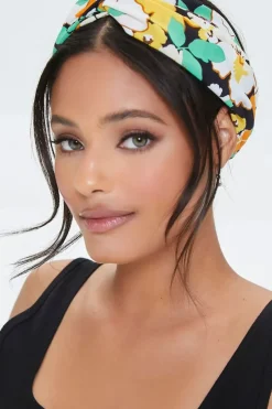 Floral Print Twisted Headwrap