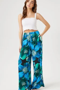 Floral Print Wide-Leg Pants