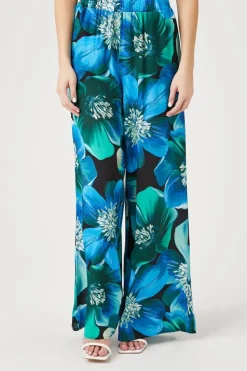 Floral Print Wide-Leg Pants
