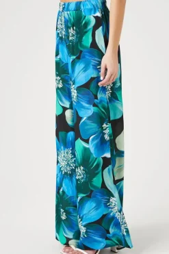 Floral Print Wide-Leg Pants
