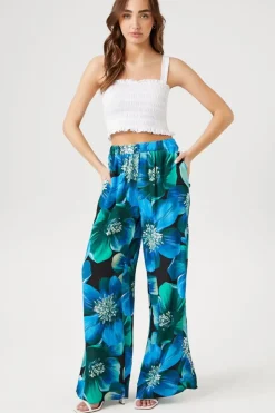 Floral Print Wide-Leg Pants