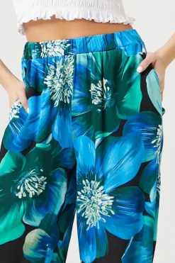 Floral Print Wide-Leg Pants