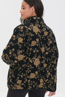Floral Quilted Zip-Up Jacket