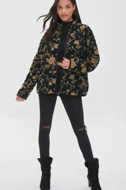 Floral Quilted Zip-Up Jacket