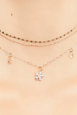 Floral Rhinestone Necklace Set