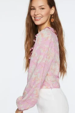 Floral Self-Tie Cowrie Tassel Top
