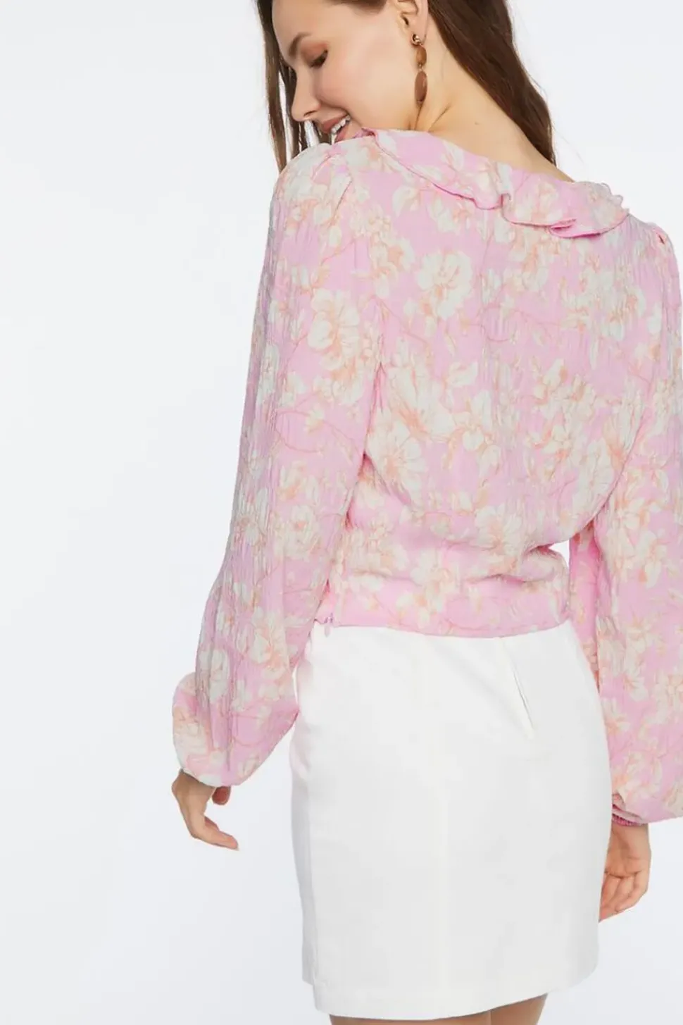 Floral Self-Tie Cowrie Tassel Top