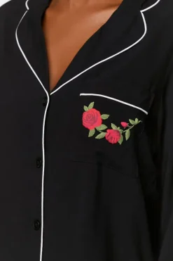 Floral Shirt & Pants Pajama Set