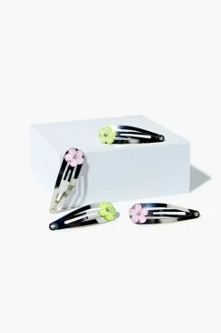 Floral Snap Hair Clip Set