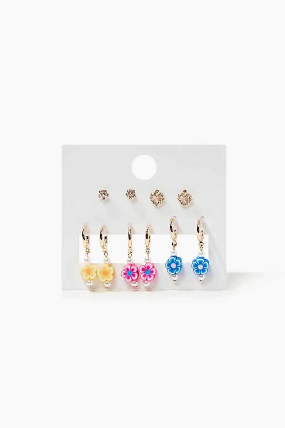 Floral Stud & Drop Earring Set