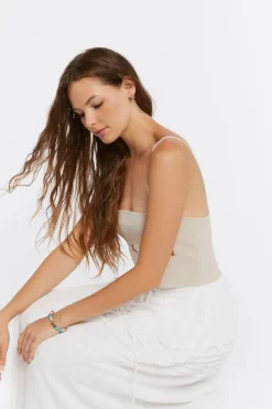 Floral Sweater-Knit Cropped Cami