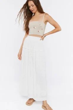 Floral Sweater-Knit Cropped Cami
